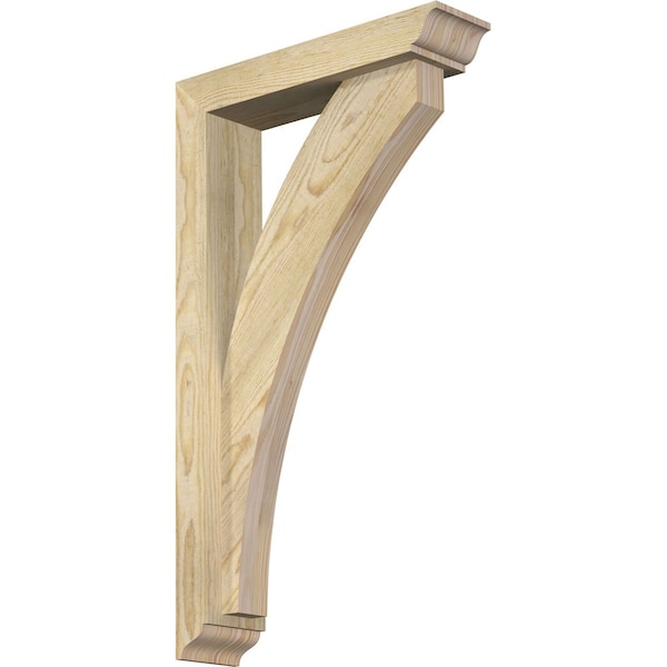 Ekena Millwork Thorton Traditional Rough Sawn Bracket w/ Offset Brace, Douglas Fir, 4"W x 16"D x 28"H BKT0402X16X28THR01RDF - main